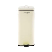 30L Retro Kitchen Pedal Bin | Steel Waste Can Cream Square