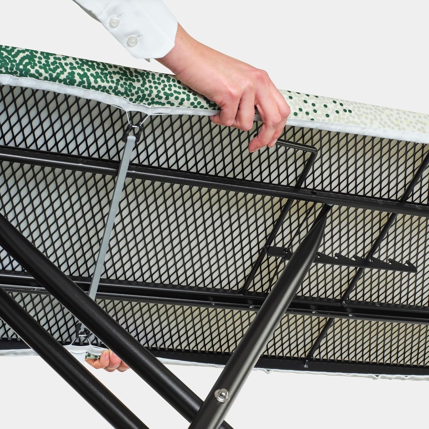Extra Large Ironing Board 124x45cm Steam Unit Holder Adjustable Height