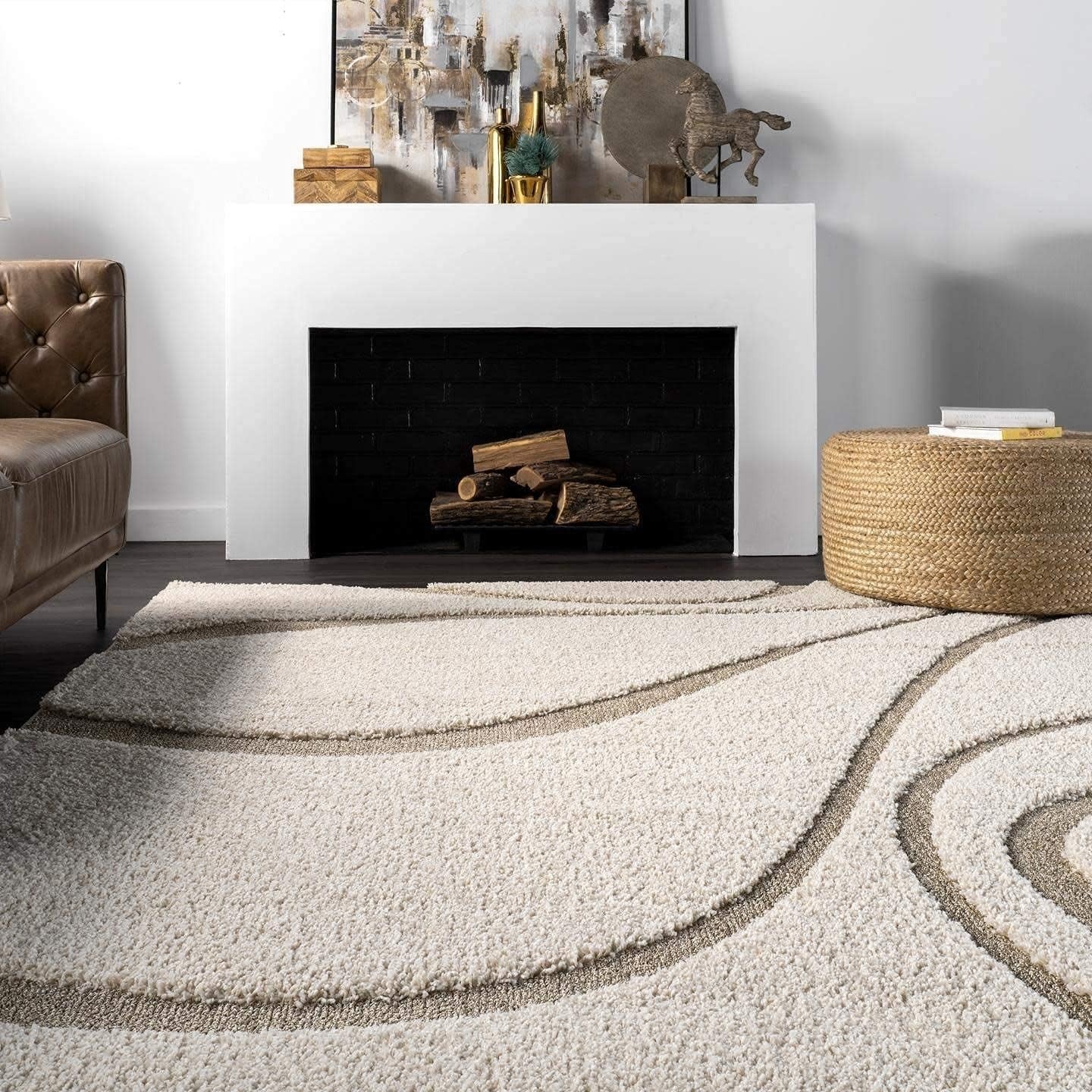 Handmade Shaggy Area Rug 120x170cm Thick Pile Anti Slip Living Room Carpet