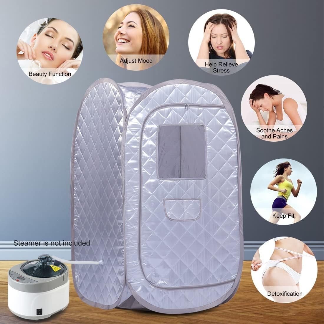 Portable Full Body Sauna Tent Foldable Home Spa Detox Weight-Loss Cabin No Steam