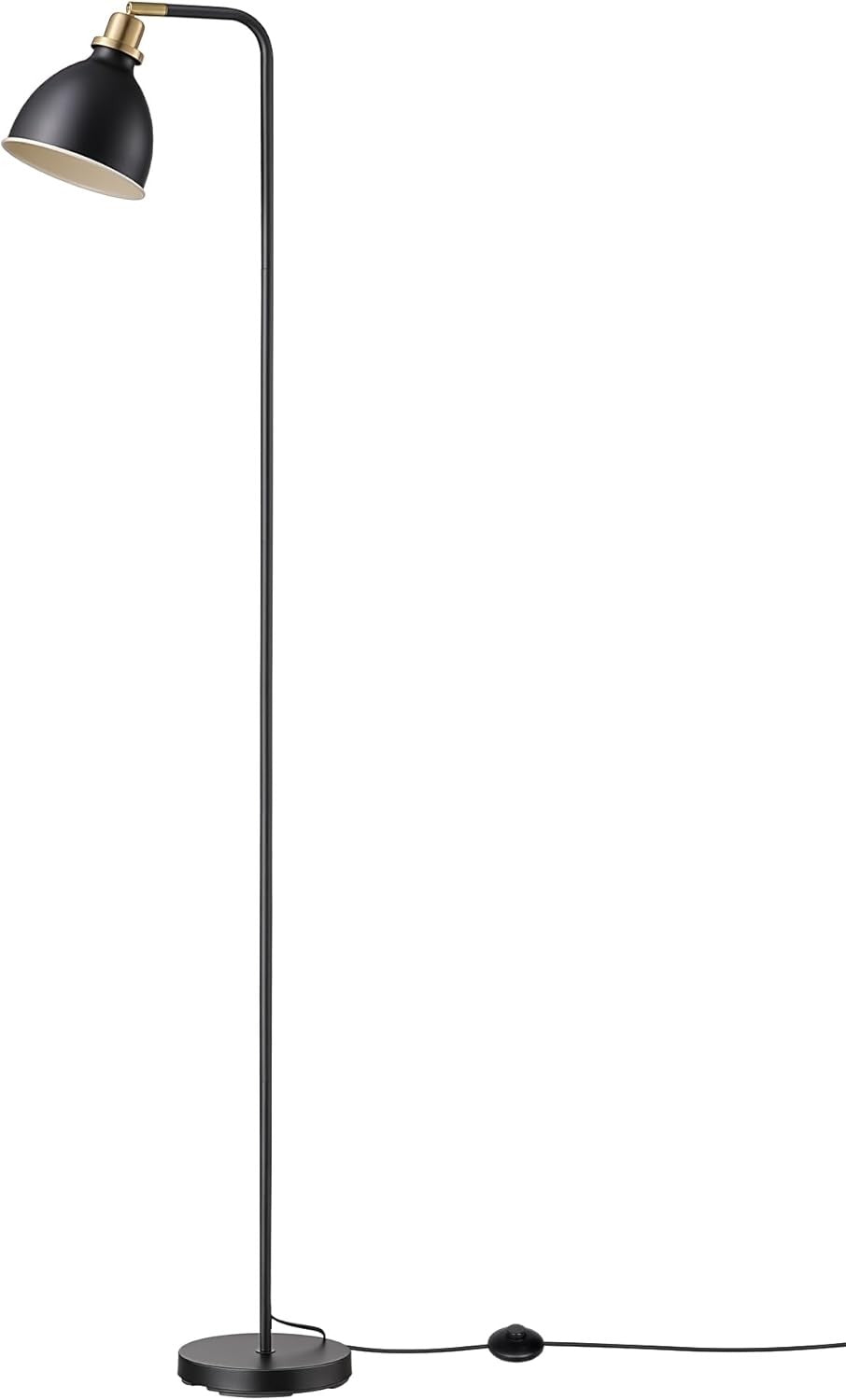 Retro Floor Lamp Adjustable Shade LED Included Black Standing Light E27