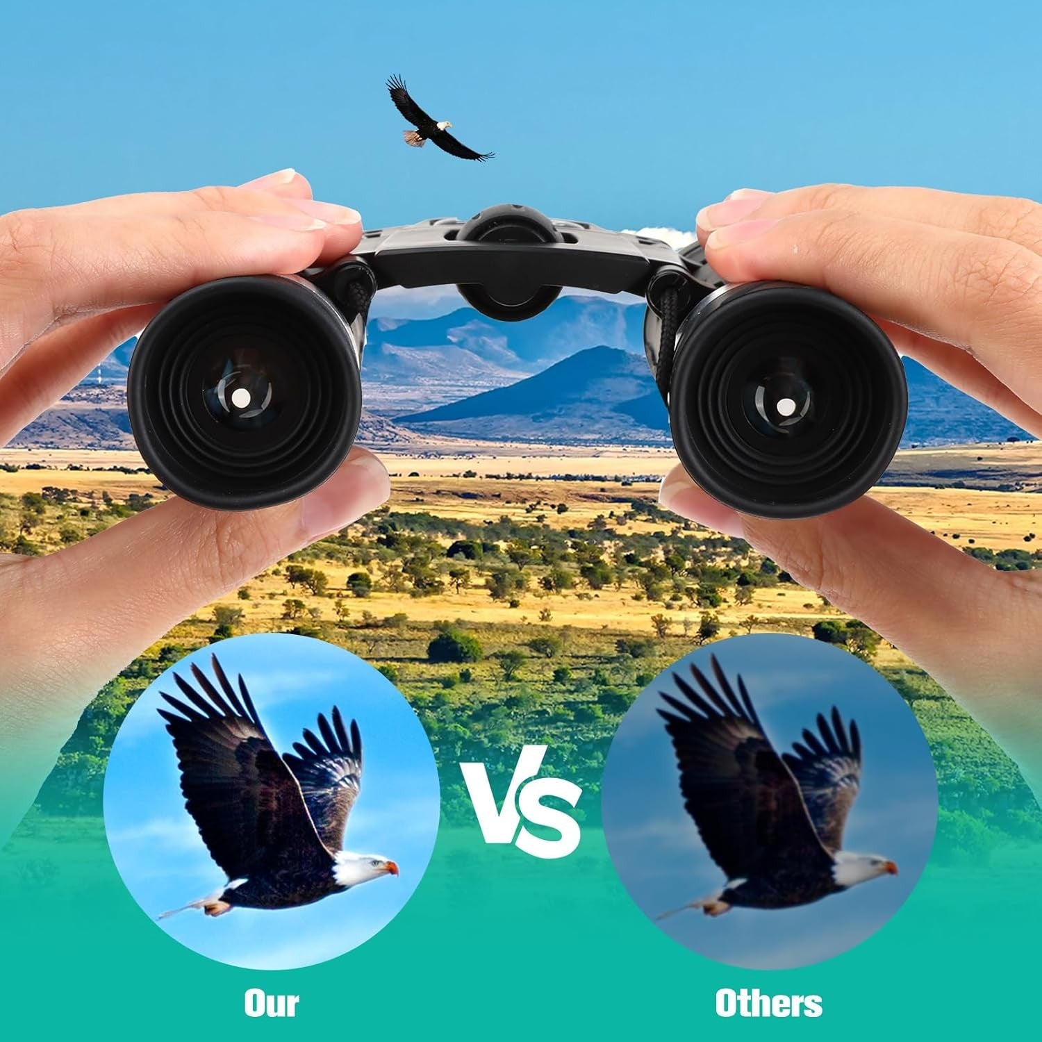 Compact 200x25 Mini Binoculars HD Outdoor Travel Birdwatching Hiking Optics