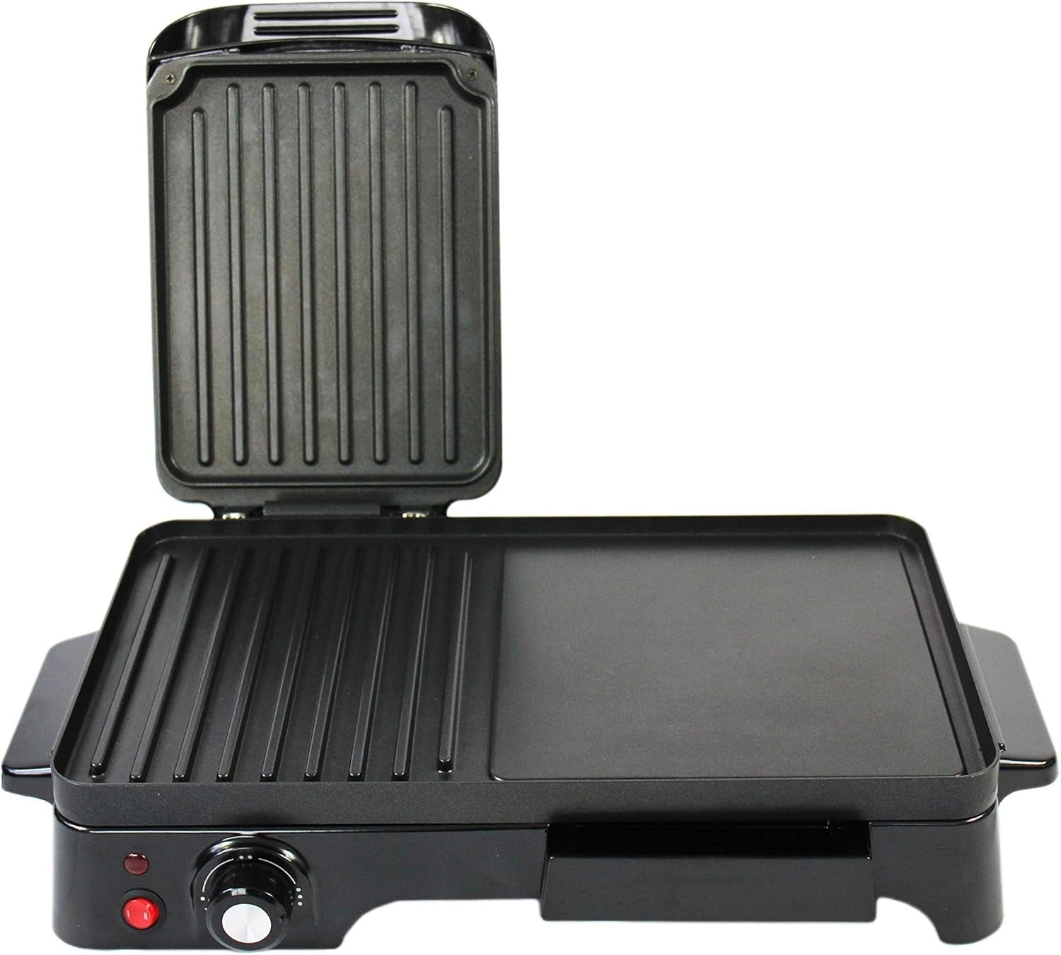2-in-1 Electric Grill & Griddle Non-Stick Adjustable Temp Cooking 2200W