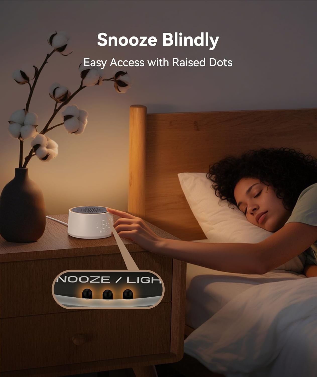 White Noise Machine Alarm Clock Night Light Baby Adult Sleep Aid