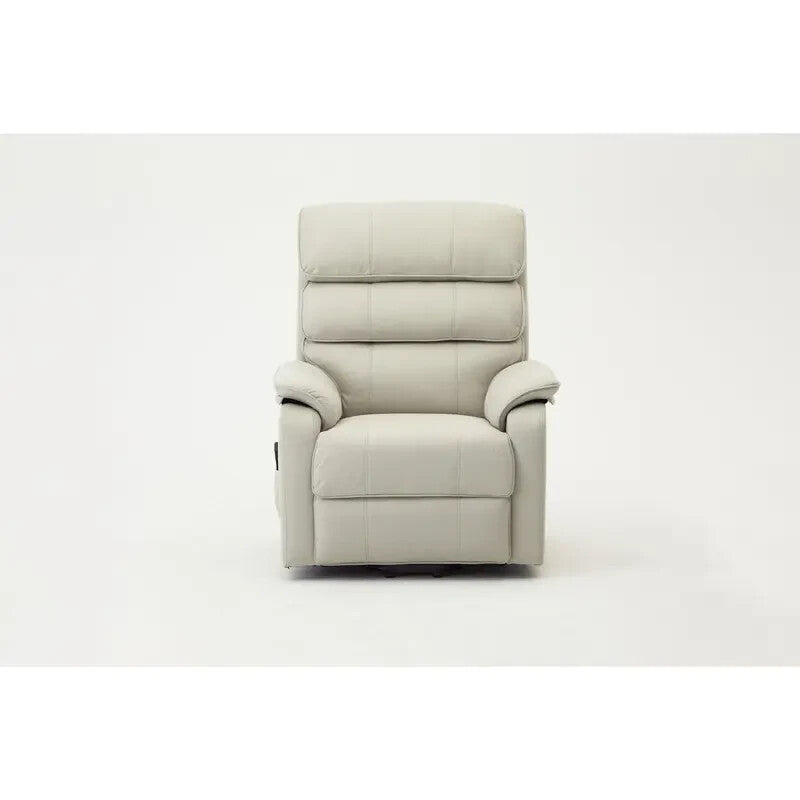 Electric Riser Recliner Armchair Lift Chair Light Grey Faux Leather Sofa