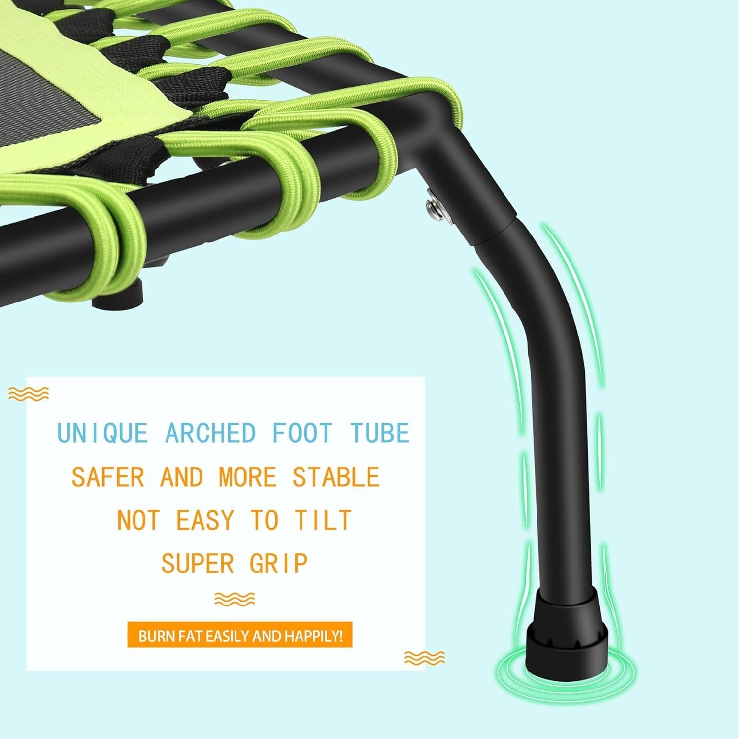 48'' Bungee Rebounder Mini Trampoline Adjustable Handle Silent 150KG
