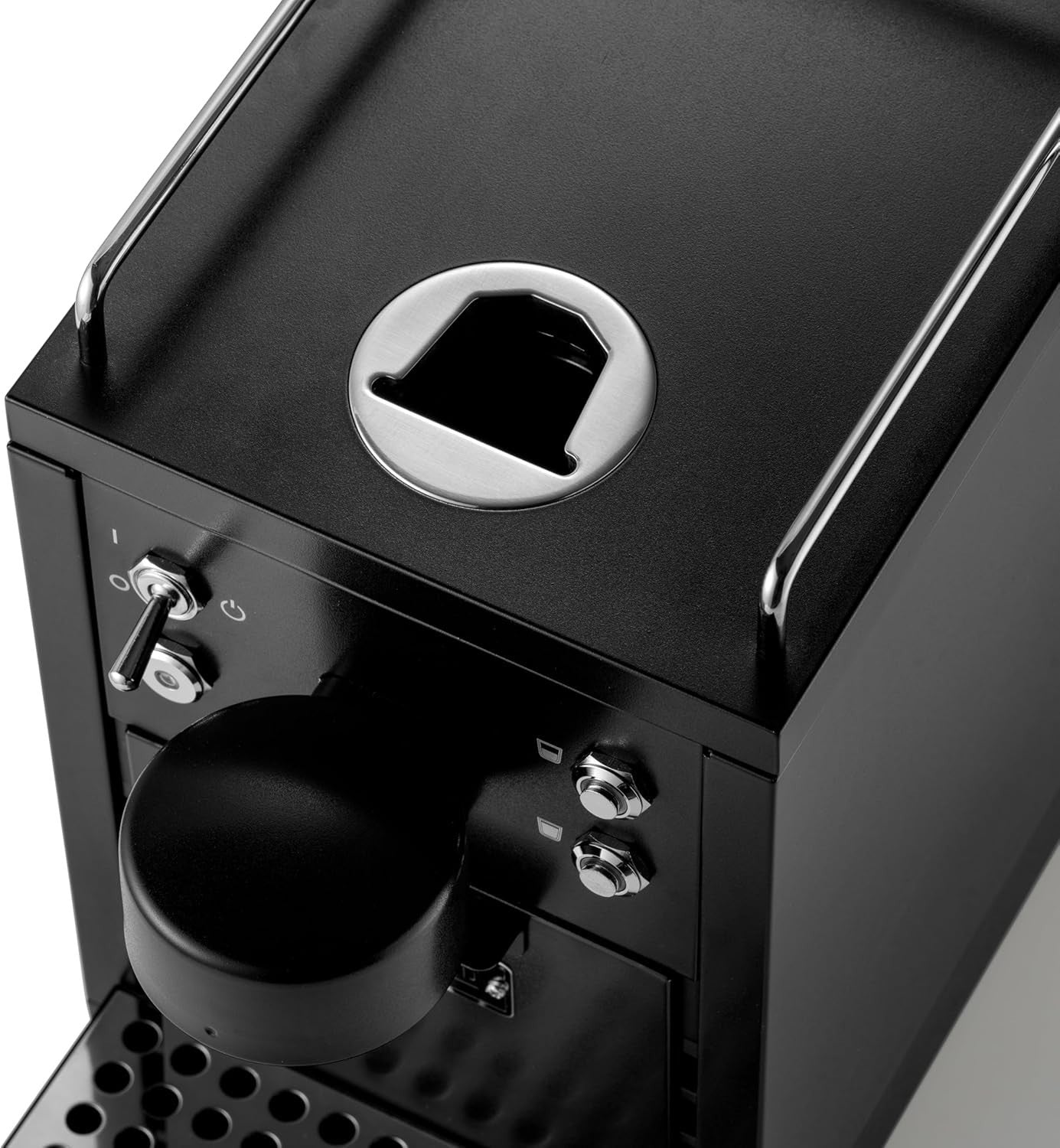 Stainless Steel Capsule Coffee Machine | 19-Bar Espresso, 1.2L Tank, Compact Blk