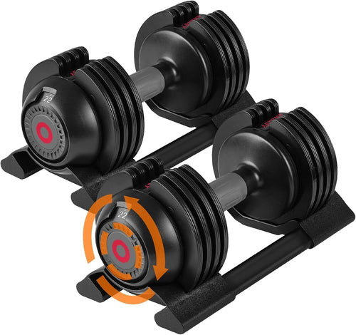 22LB / 52LB Adjustable Dumbbell Fast Dial 5-in-1 Space Saving Home Gym