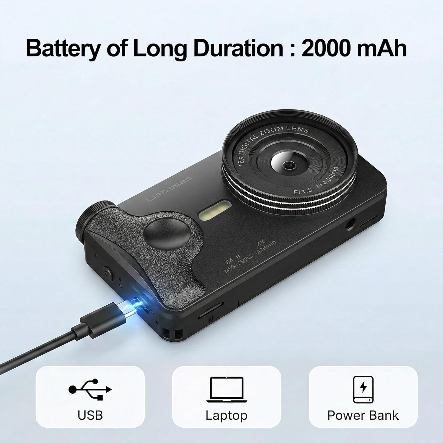 4K 64MP Digital Camera Flip Screen Autofocus Vlogging Camera 32GB Kit