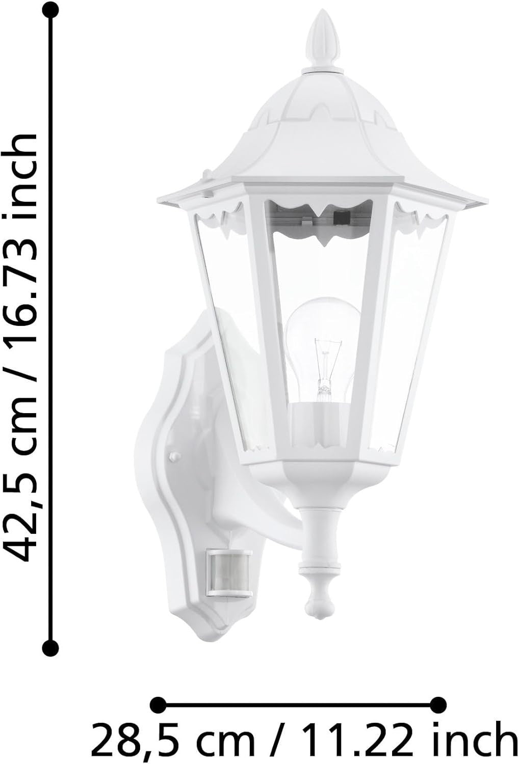 Outdoor Wall Light White Cast Aluminium Motion Sensor