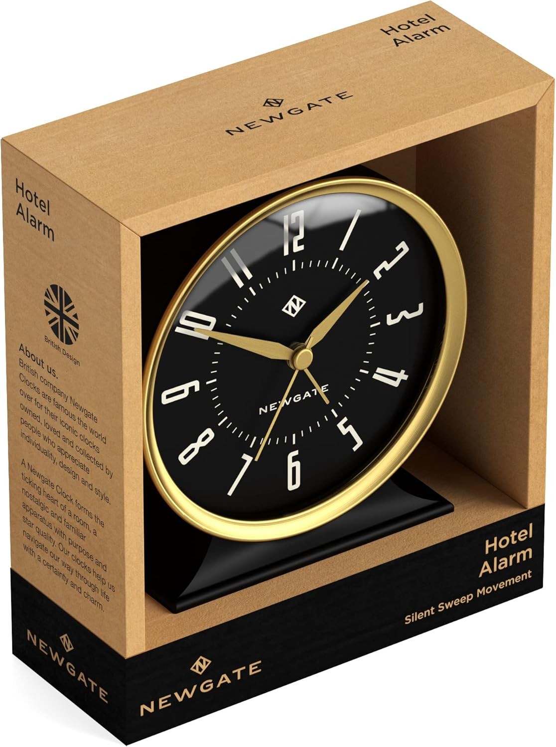 Silent Analogue Alarm Clock No Tick Round Arabic Dial Bedside Decor