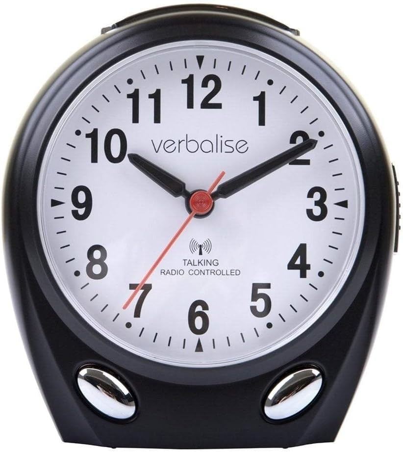 Talking Alarm Clock Large Numbers Voice Announce Time Snooze Black