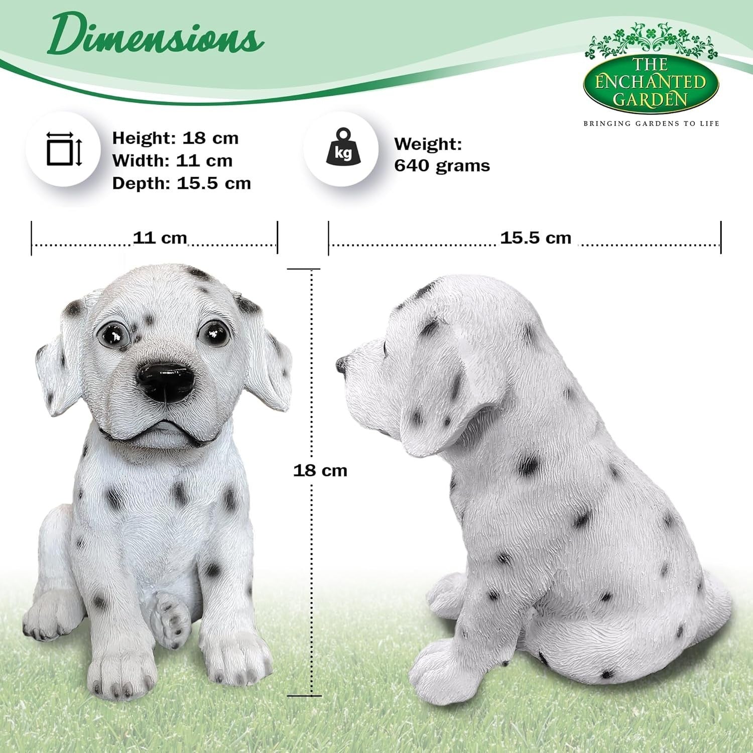 Dalmatian Dog Garden Ornament Resin Puppy Statue Patio Lawn Outdoor Decor Gift