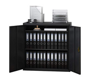 Lockable Metal Storage Cabinet 90cm Steel Office Cupboard Shelves