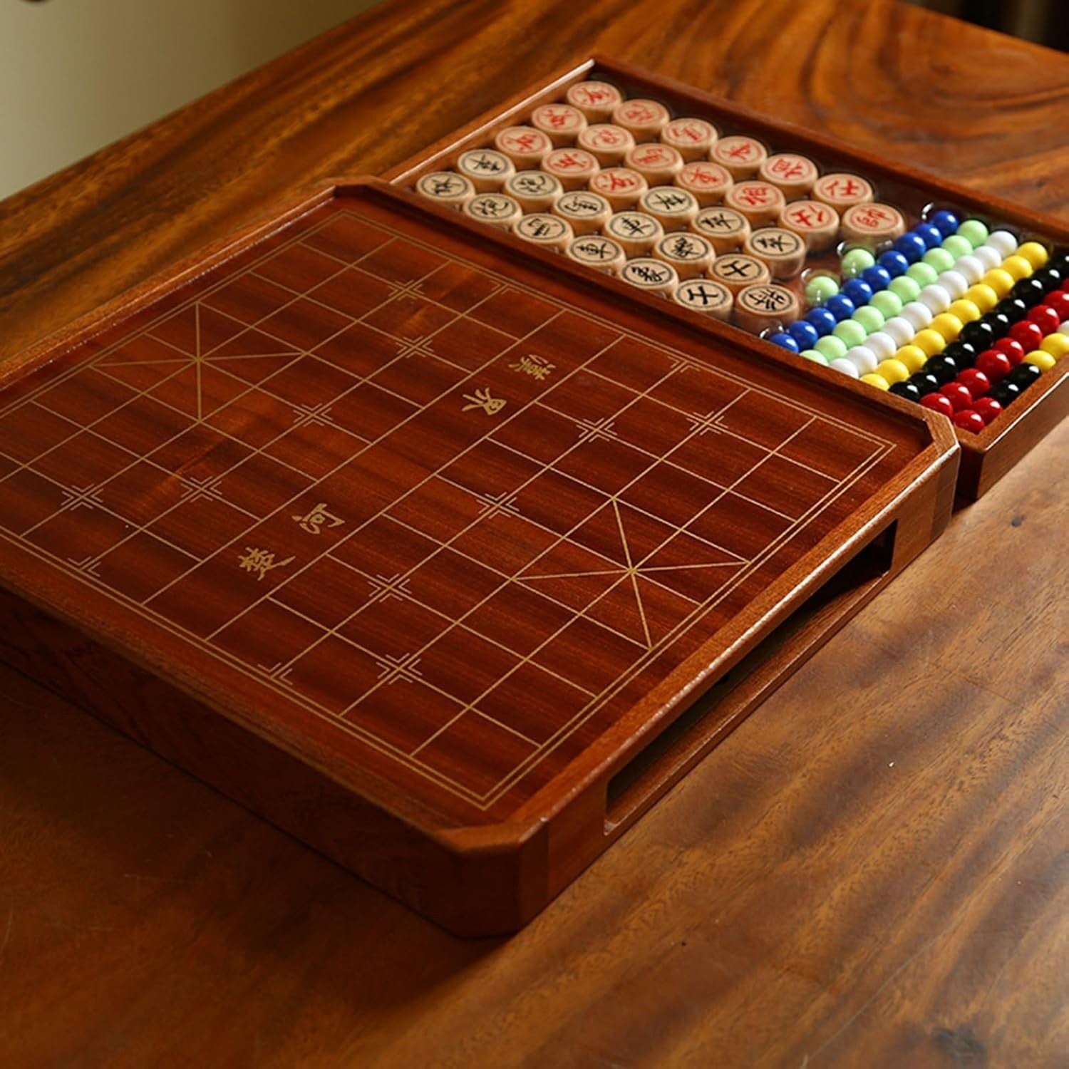 2 In 1 Magnetic Xiangqi Checkers Travel Board With Storage Drawer