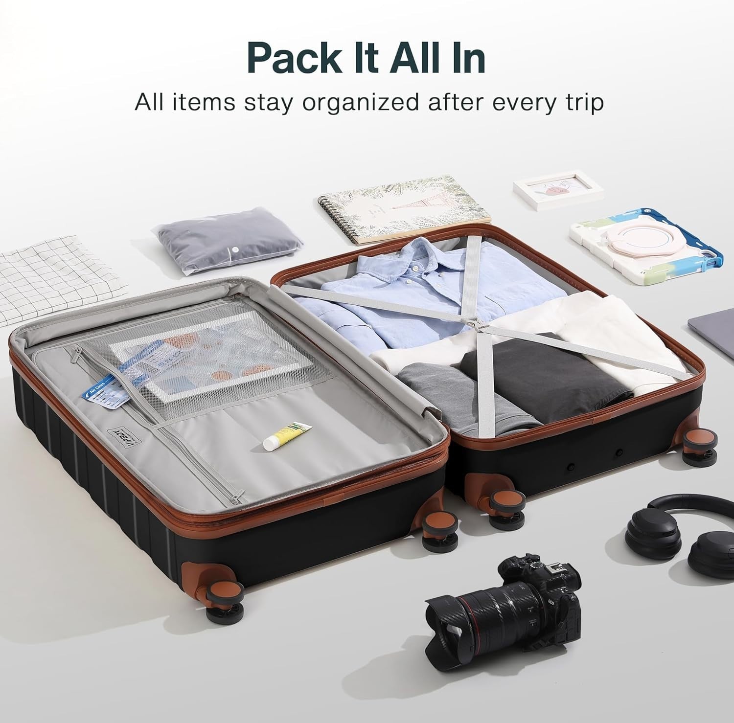 28 Inch Expandable Hard Shell Suitcase Lightweight PC Spinner TSA Lock