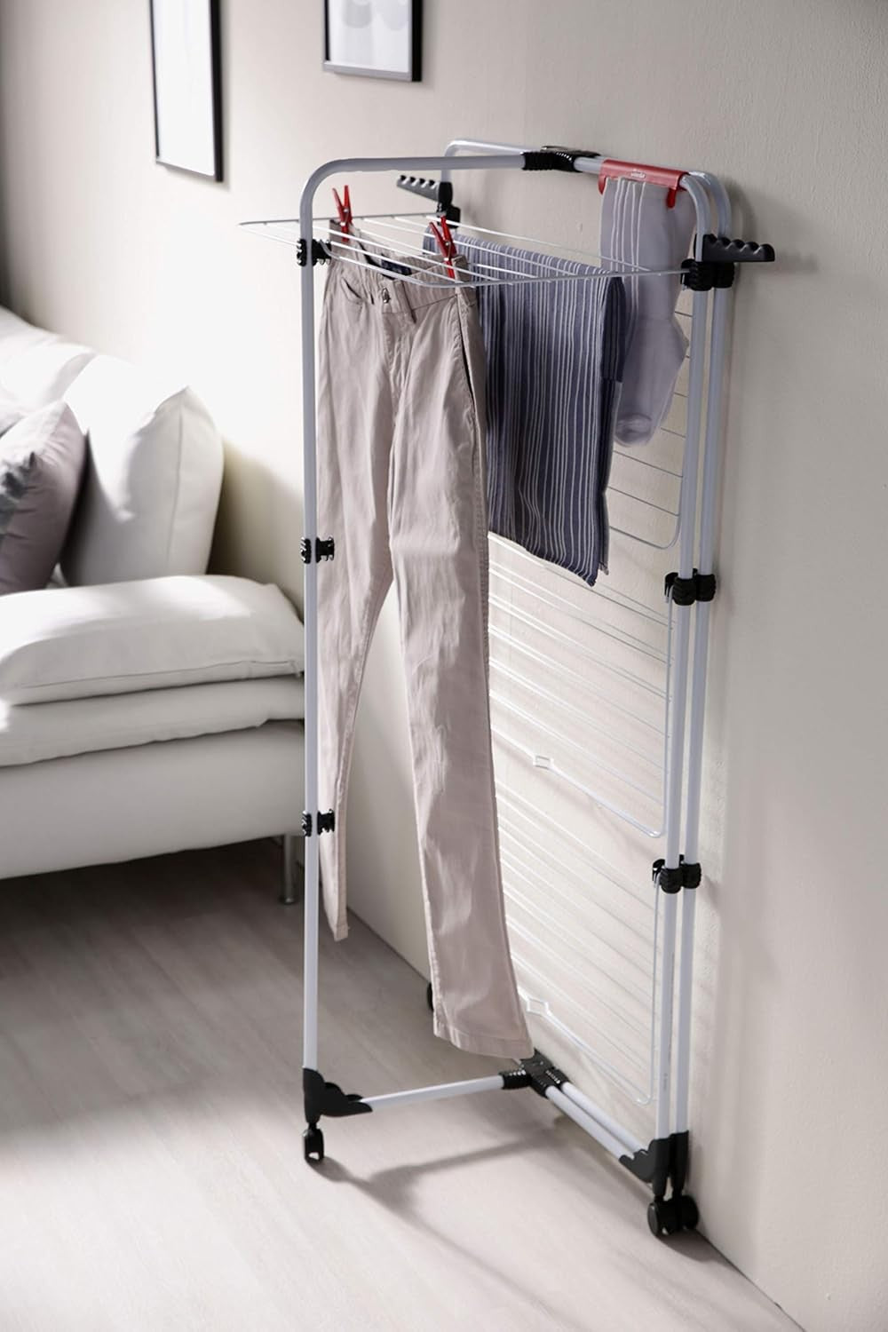 3 Tier Clothes Airer Drying Tower 30m Line Rolling Folding Indoor Rack