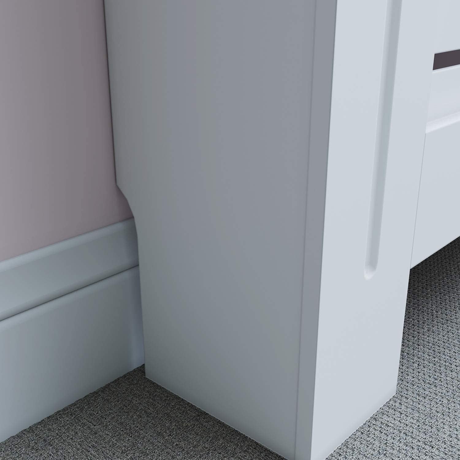 White Adjustable Radiator Cover Cabinet | MDF Horizontal Slat Shelf