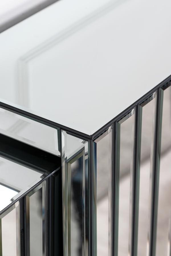 Luxury Mirrored Radiator Cover | Silver Glass Console Cabinet | Adjustable