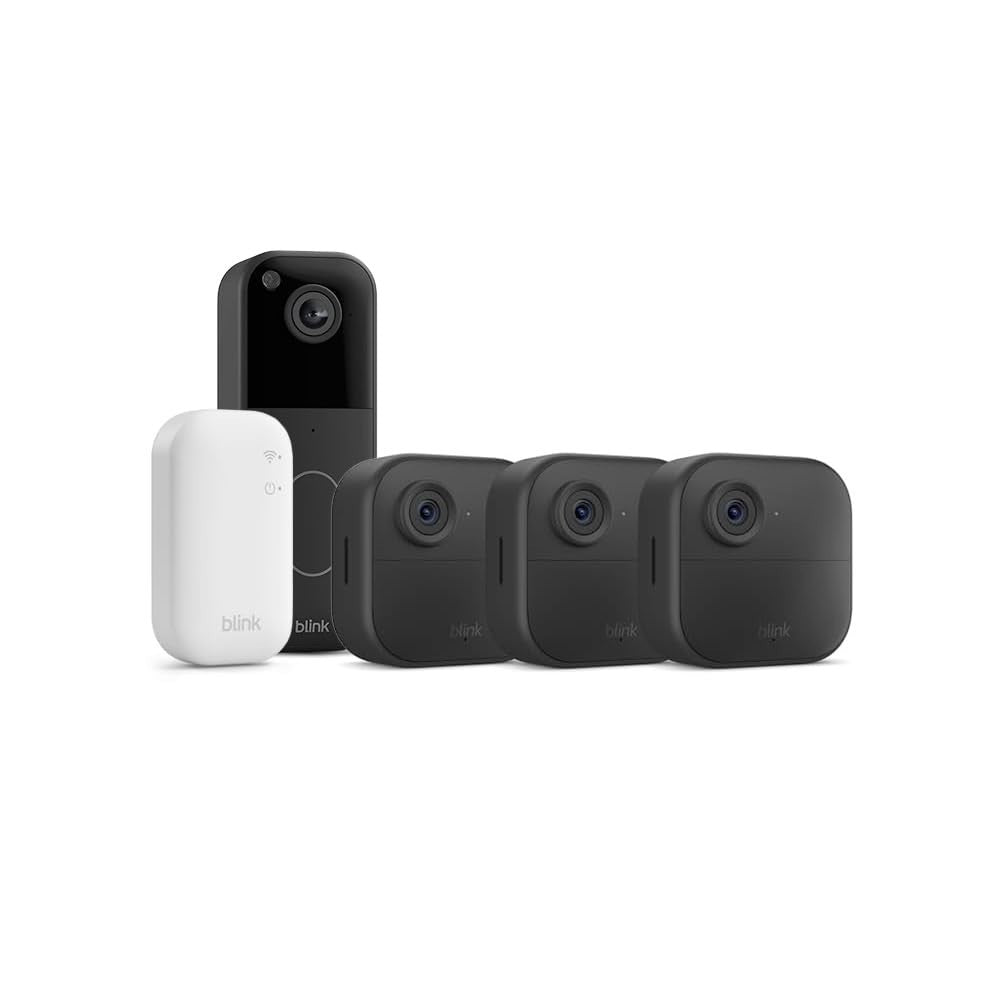 Wireless HD Security Camera System 3 Cam + Video Doorbell IP65 1080p