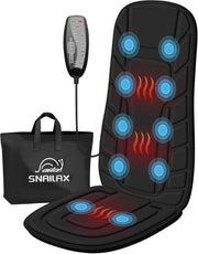 Vibration Back Massager with Heat 10-Motor Seat Cushion 5 Modes 3 Levels Timer