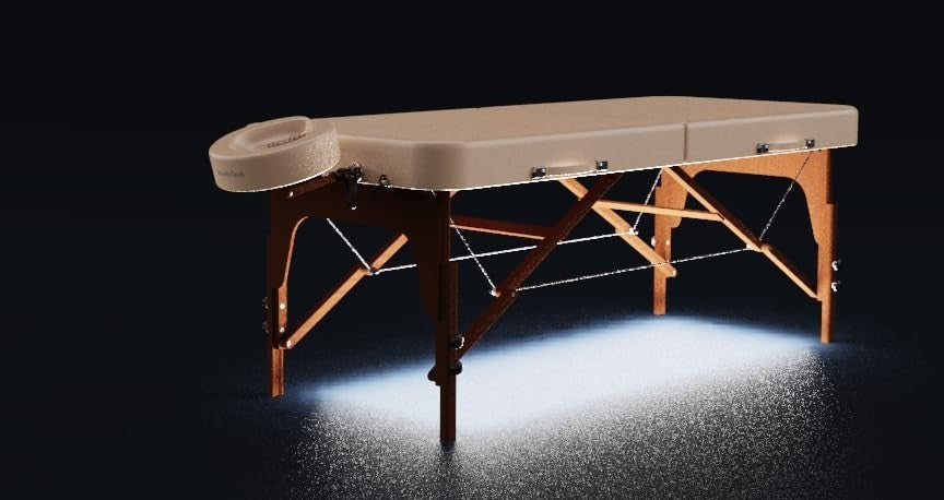 76cm Luxury Massage Table with Ambient Light Portable Spa Beauty Bed Black