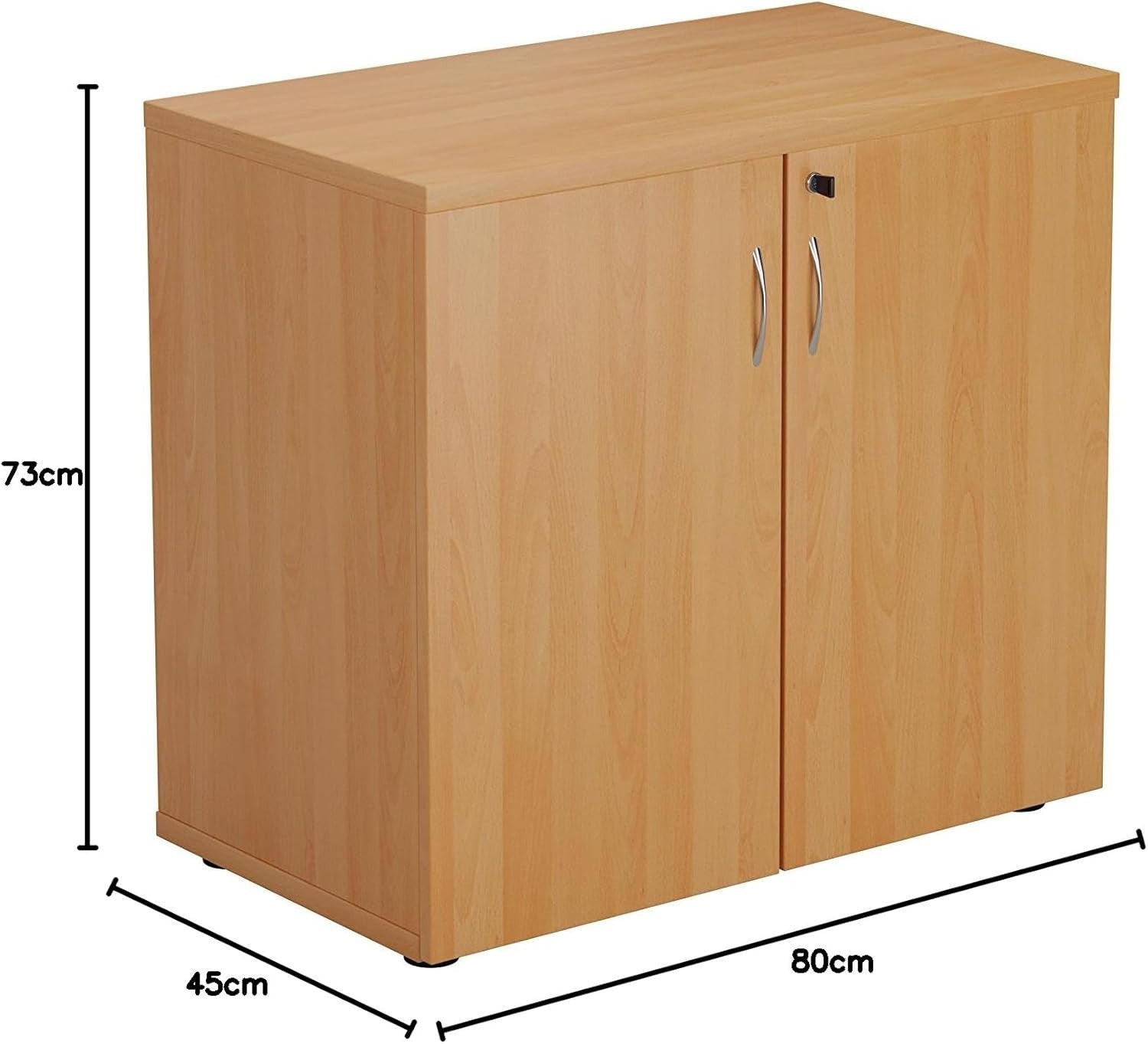 Beech Lockable Office Cupboard Heavy Duty Storage Cabinet Adjustable Shelf