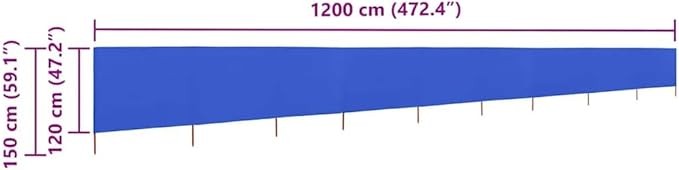 9-Panel Green Wind Screen 1200x80cm Outdoor Garden Camping Divider