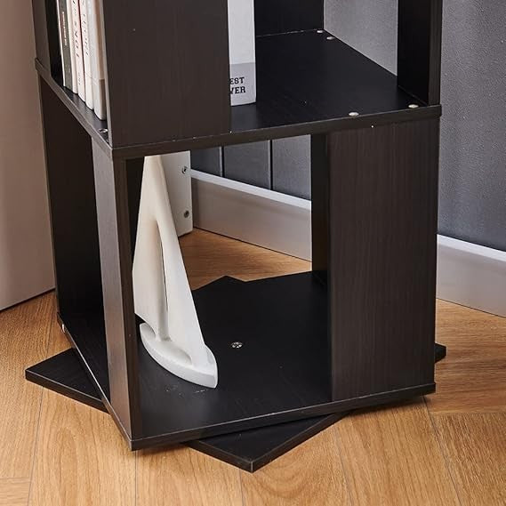 Tall Rotating 6-Tier Corner Bookshelf Slim Display Storage Unit for Home Office