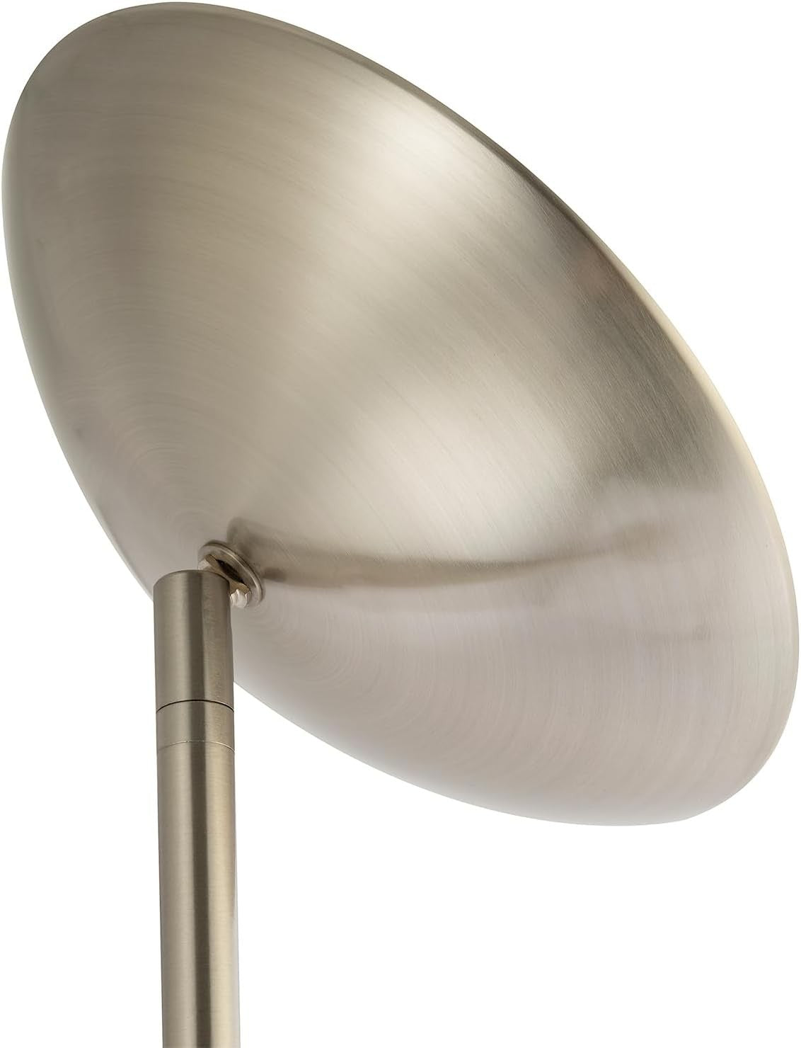 Satin Nickel LED Uplighter Floor Lamp Dimmable Adjustable Head Warm White