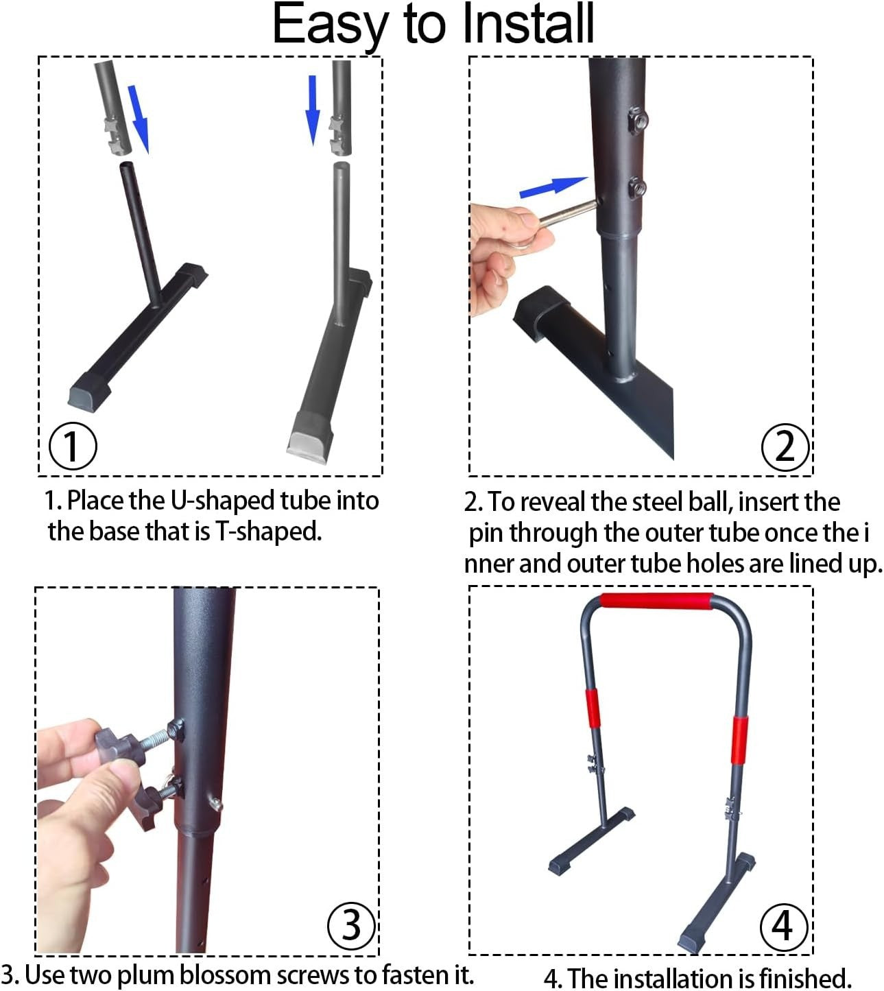 Adjustable Walking Pad Handle Bar 31.5-43in Heavy-Duty Steel Non-Slip
