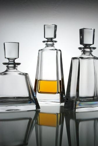 Crystal Spirit Decanter 500ml Rectangular Handmade Glass Modern Bar Bottle