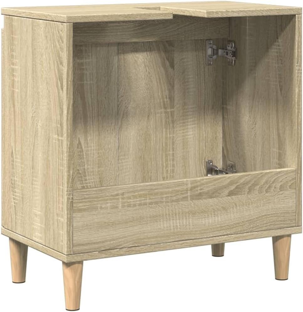 Sonoma Oak Under Sink Bathroom Cabinet 58x33x60cm – Modern Vanity Storage Unit