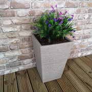 Tall Stone Effect Slate Garden Planter 45cm Indoor Outdoor Frostproof