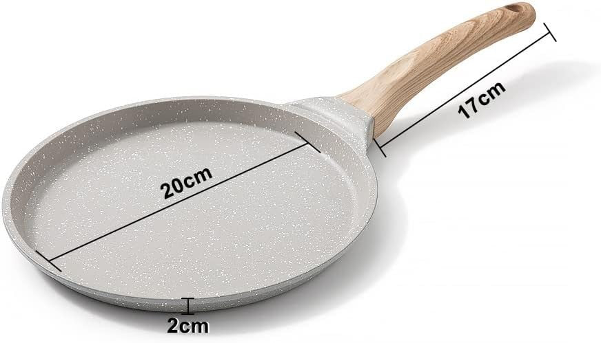 Non Stick Crepe Pan 20cm White Cast Pancake Skillet Induction Compatible