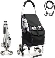 Folding 6-Wheel Stair Climber Shopping Trolley Cart 50kg Removable Bag