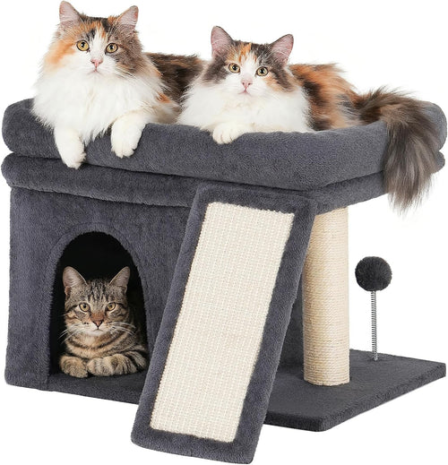 Cat Tree Tower for Large Cats Condo with Big Perch Sisal Scratching Post