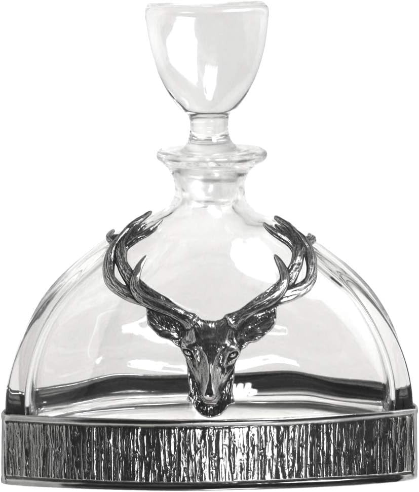 Luxury Stag Head Crystal Decanter 570ml – Handcrafted Whisky Gift Display