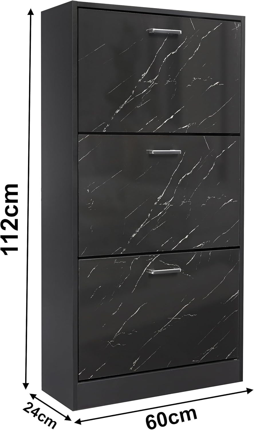 Space-Saving 3 Drawer Shoe Cabinet with Adjustable Shelves & Anti-Tip Strap