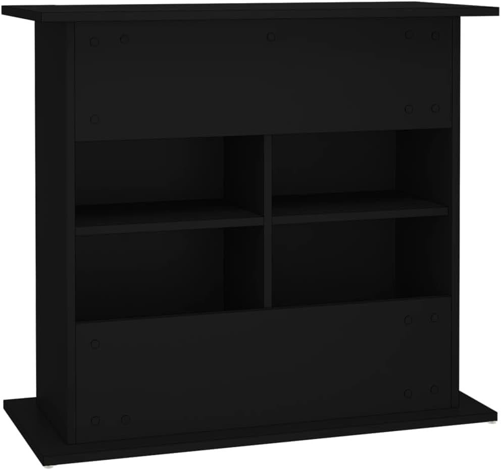Black Engineered Wood Aquarium Stand Fish Tank Storage Secure 98x41x76cm