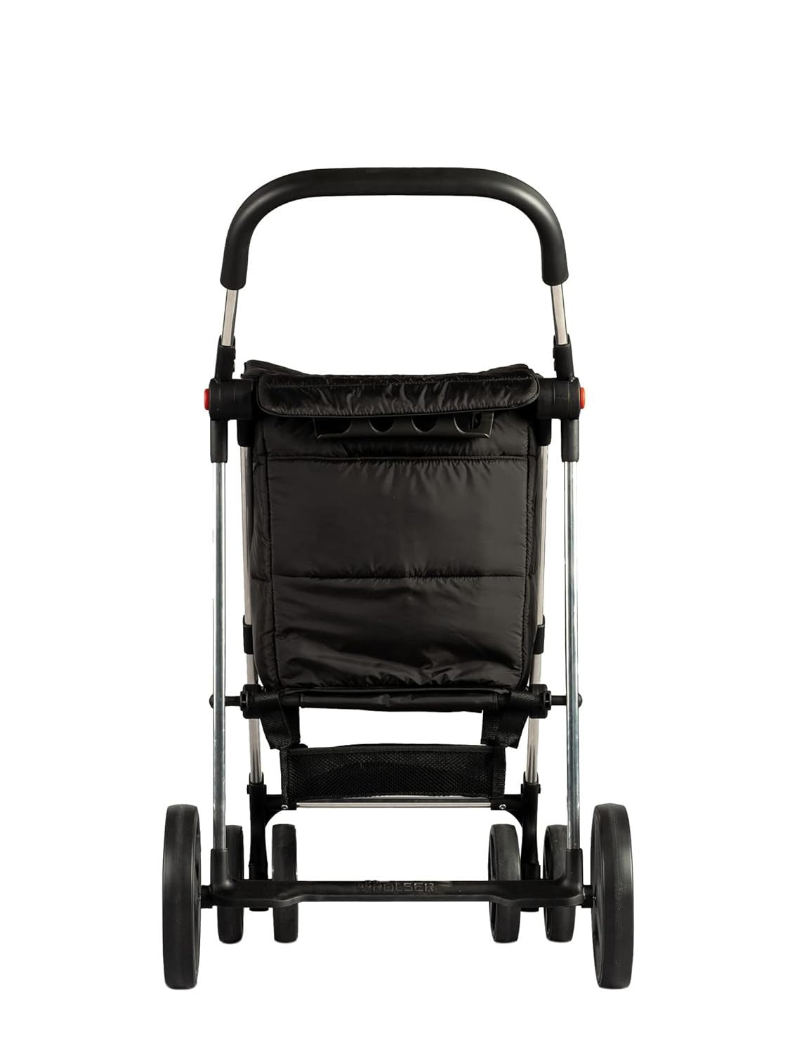 4 Wheel Foldable Shopping Trolley Large Capacity Ergonomic Design Black