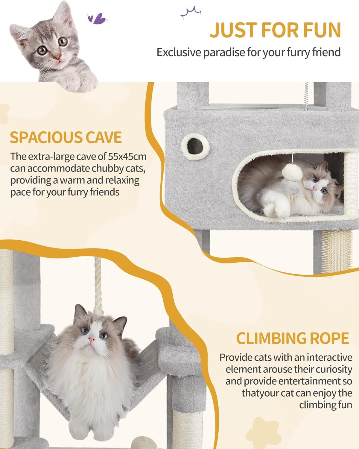 178cm Tall Cat Tree Tower Multi-Level Scratching Posts Condos