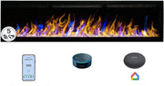 183cm Electric Wall-Mount Fireplace with Thermostat, 6 Flame Colors, WiFi
