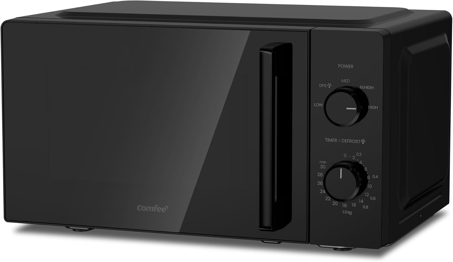20L Compact Microwave 700W Black 5 Power Levels Quick Defrost
