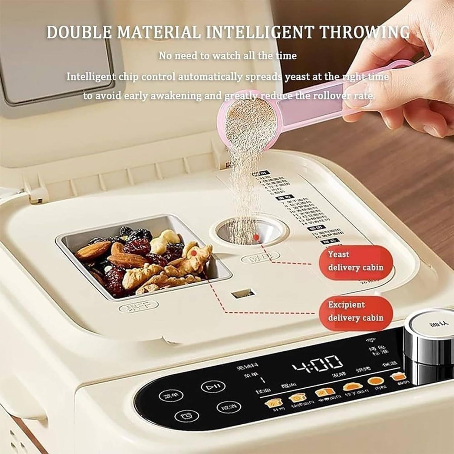 Bread Maker Machine 500g with Nut Dispenser, 26 Preset Functions & LCD