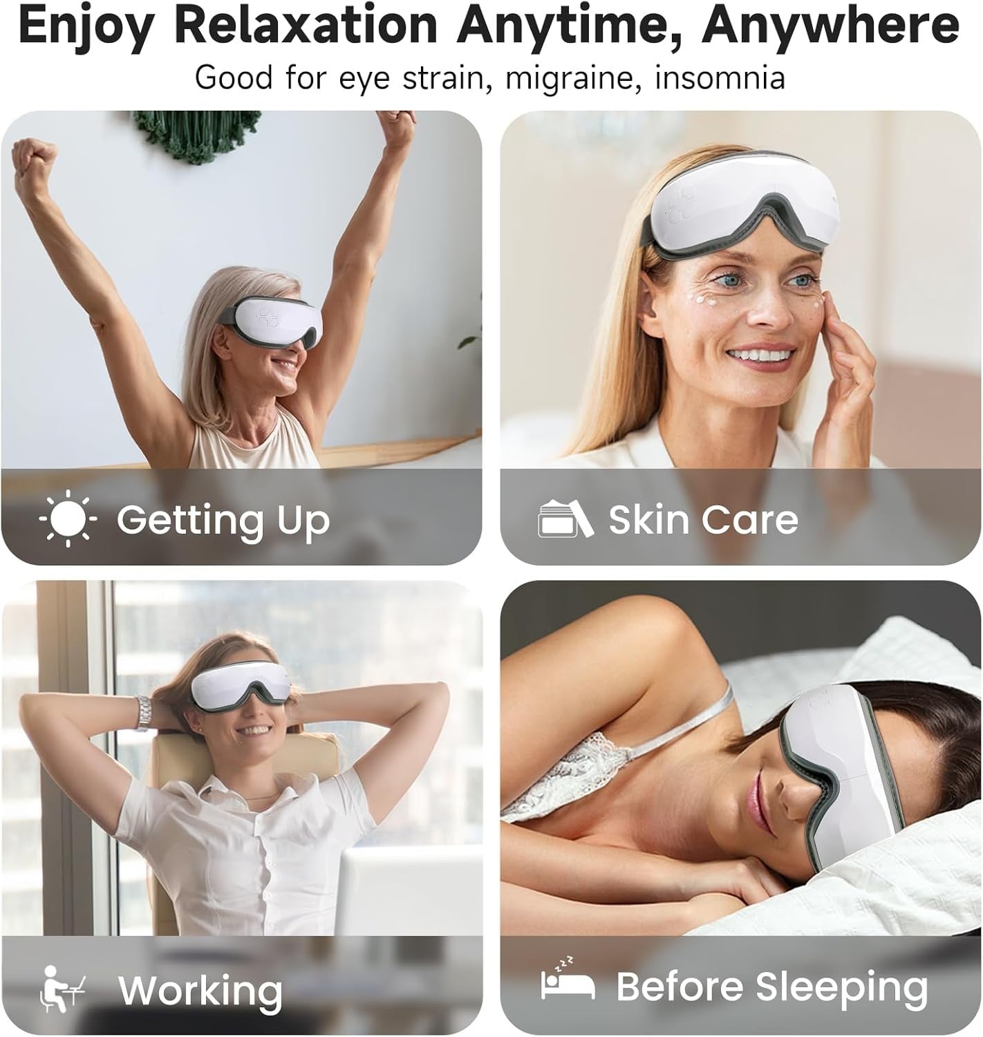 Heated Eye Massager Compression Music Sleep Aid Dry Eye Relief