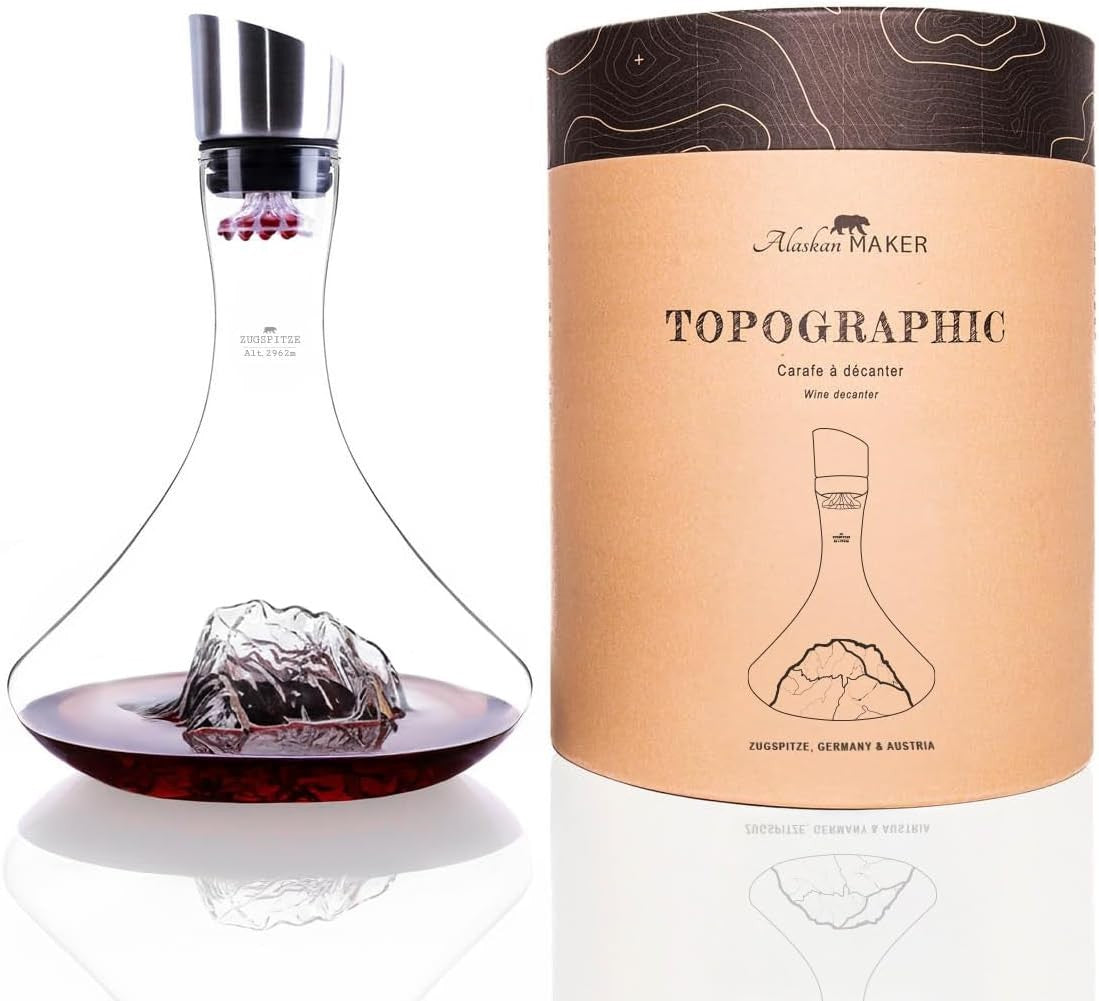 Elegant 1.8L Mountain-Base Wine Decanter with 3-in-1 Aerator Stopper