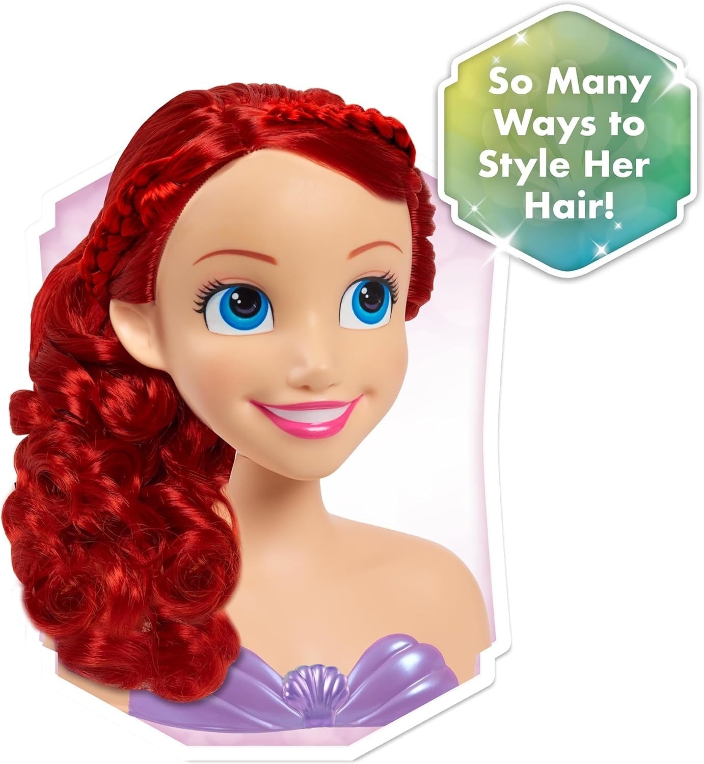 Princess Hair Styling Head Doll Playset Brush Bands Kids Toy
