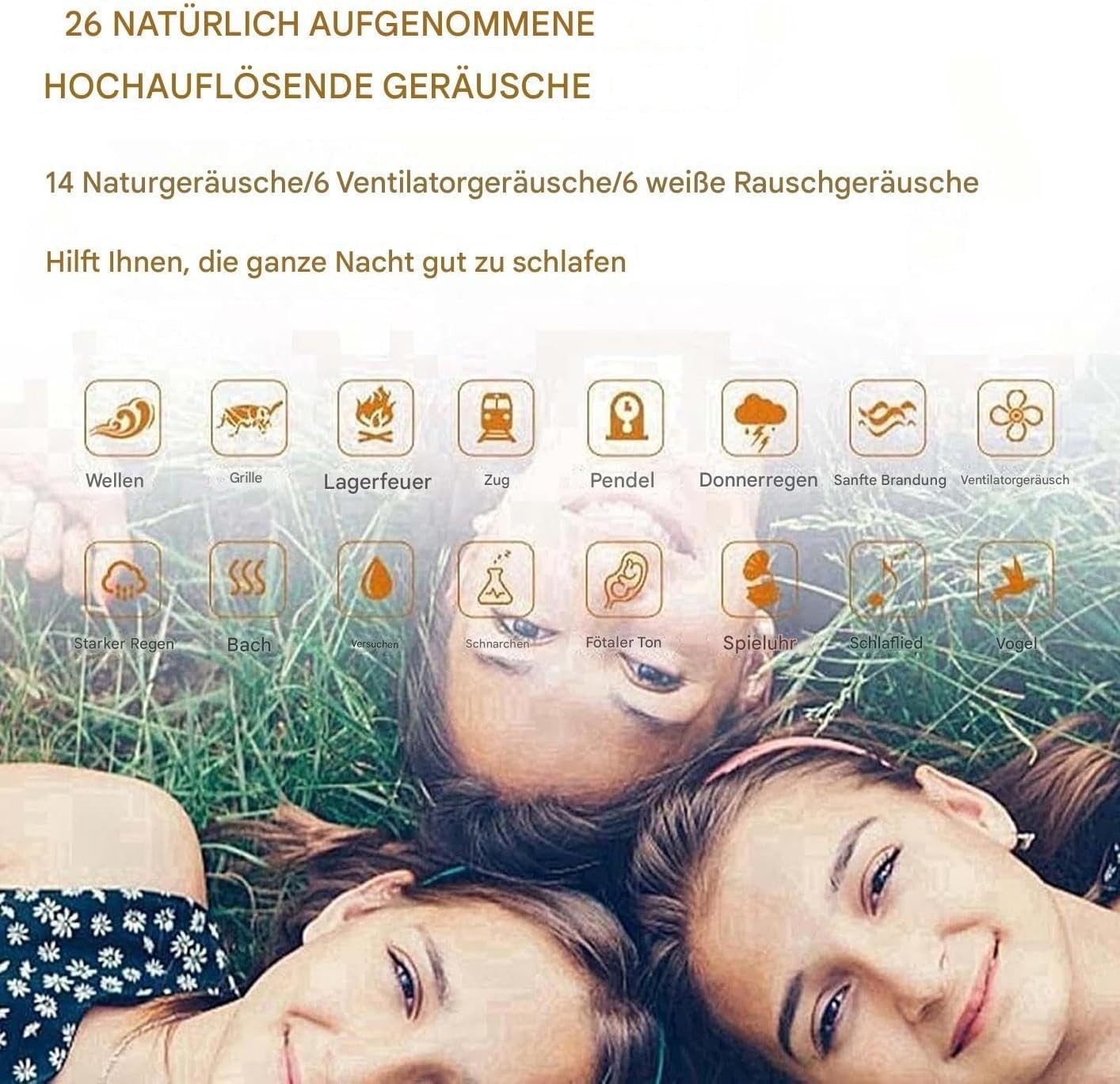 Portable White Noise Machine - Sleep Aid for Babies, Kids & Adults