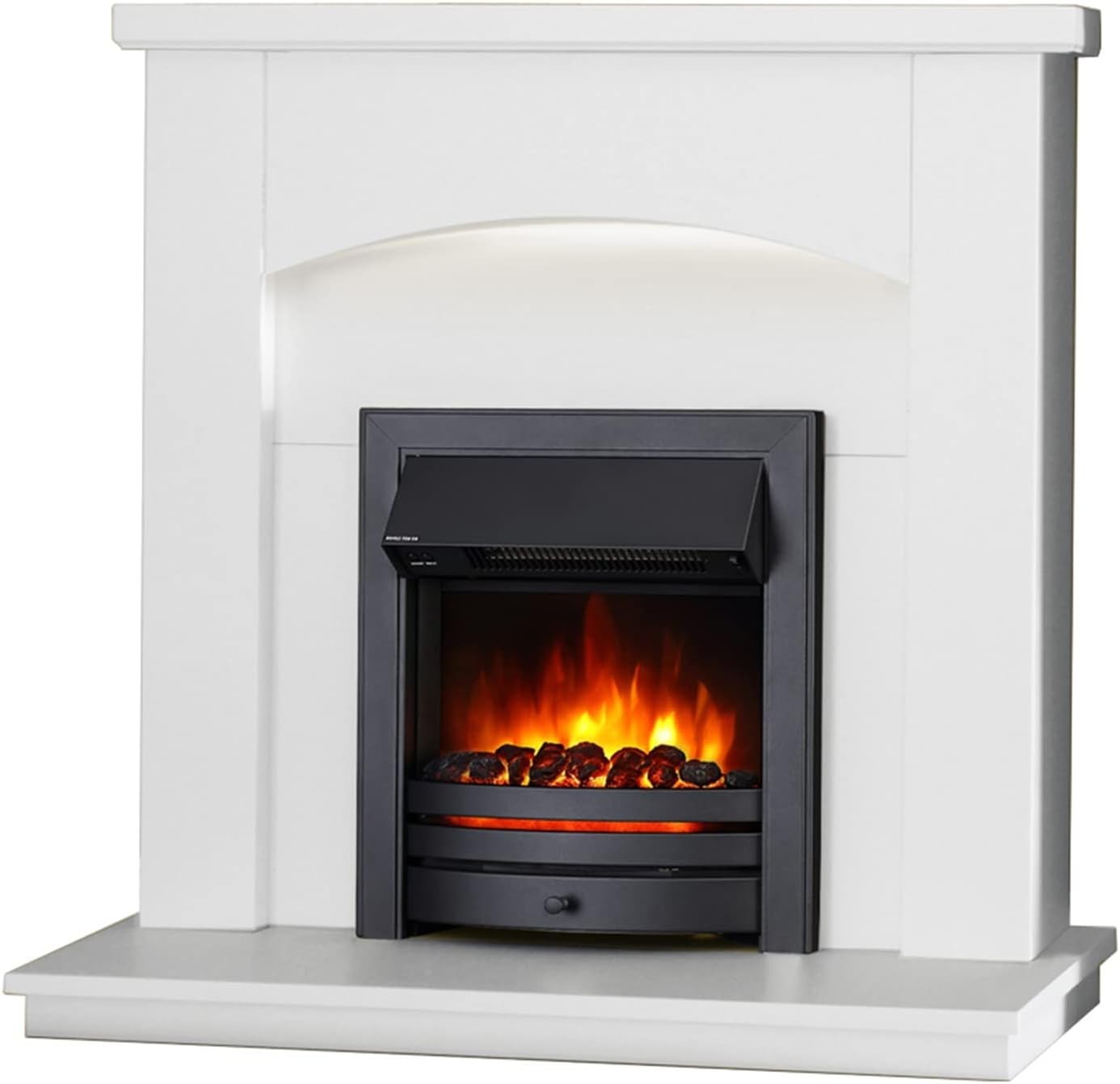 42” Electric Fireplace Suite MDF Surround Log Flame Heater Remote Timer